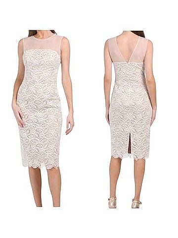 Dress the Population Tegan Lace Midi Dress Cocktail Dress (view 2)