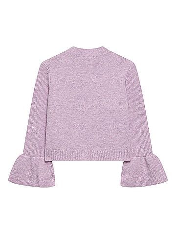 Mint Velvet flared sleeves, ribbed trim, flute shape, lilac Cardigan (view 2)