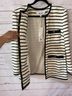 Veronica Beard 68% Cotton 5% Nylon 3% Acrylic 2% Polyester 55% Linen 42% Viscose 3% Elastane 100% Polyester Stripes Ivory Black Jacket Size 10 - photo 7