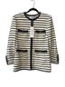 Veronica Beard 68% Cotton 5% Nylon 3% Acrylic 2% Polyester 55% Linen 42% Viscose 3% Elastane 100% Polyester Stripes Ivory Black Jacket Size 10 - photo 1