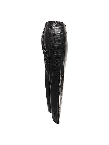 HUGO BOSS  Boss Croc-Embossed Straight-Leg Trousers in Black Faux Leather (view 2)