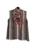 Rodarte 100% Polyester Paisley Stripes Brown Pink Blue Sleeveless Blouse Size M - photo 1