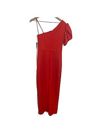 Mac Duggal One Shoulder Puff Sleeve Column Gown Cocktail Dress (view 2)