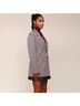 Anthropologie Checkered-gingham Chevron-herringbone Graphic Houndstooth Jacquard Plaid Stripes Multi Color Tan Burgundy Blazer Size S - photo 6