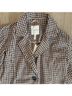 Anthropologie Checkered-gingham Chevron-herringbone Graphic Houndstooth Jacquard Plaid Stripes Multi Color Tan Burgundy Blazer Size S - photo 3