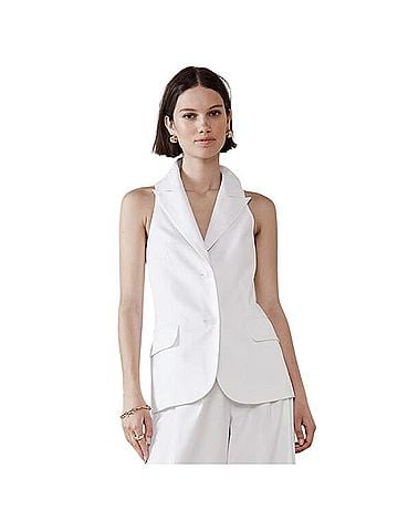 Banana Republic Factory Store Linen-Blend Lapel Collar Racer Suiting Vest Vest (view 1)