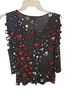 Bold Elements Floral Polka Dots Black Red White Long Sleeve Blouse Size XL - photo 2
