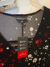 Bold Elements Floral Polka Dots Black Red White Long Sleeve Blouse Size XL - photo 3