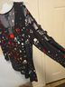 Bold Elements Floral Polka Dots Black Red White Long Sleeve Blouse Size XL - photo 6
