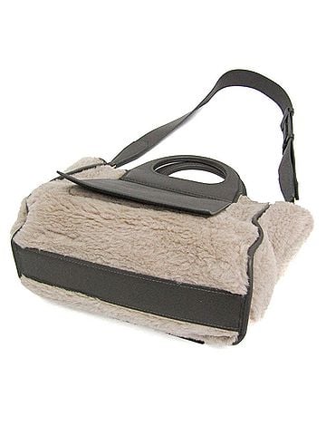 Max Mara Max Mara Teddy Bear Reversible Tote Bag Women's Leather,Wool Handbag,Shoulder Bag Gray (view 2)