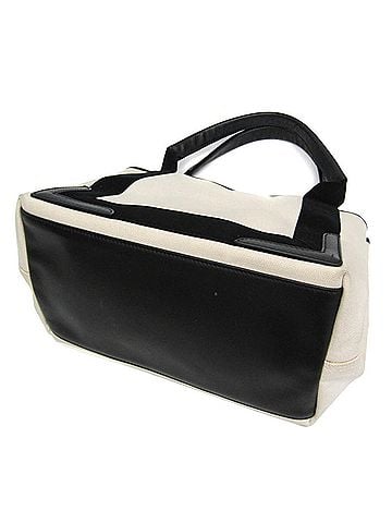 Balenciaga Balenciaga Navy Cabas S 339933 Women's Canvas,Leather Handbag Black,Off-white (view 2)