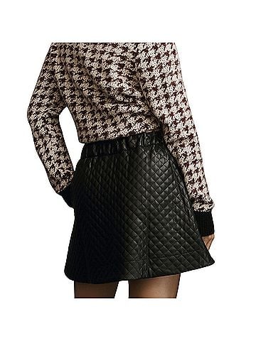 Anthropologie fit and flare Faux Leather Skirt (view 2)