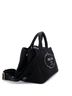 Prada 100% Canvas Plain Black Canapa Convertible Tote Canvas Medium One size - photo 3