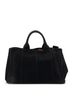 Prada 100% Canvas Plain Black Canapa Convertible Tote Canvas Medium One size - photo 4