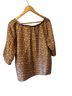 Cotélac Animal Print Multi Color Short Sleeve Blouse Size L - photo 2