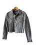 GRLFRND 100% Cotton Animal Print Gray Denim Jacket Size XS - photo 2