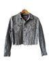 GRLFRND 100% Cotton Animal Print Gray Denim Jacket Size XS - photo 1