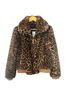 Generation Love Leopard Print Brown Black Faux Fur Jacket Size M - photo 1