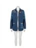 Johnny Was Print Blue Moonlight Tie Dye Patchwork Military Jacket Size L - photo 1