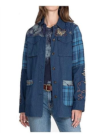 Johnny Was Moonlight Tie Dye Patchwork Military Jacket (view 2)