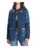 Johnny Was Print Blue Moonlight Tie Dye Patchwork Military Jacket Size XS - photo 2