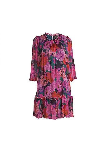 Johnny Was Women's Visions Pleated Floral Mini Dress (view 2)