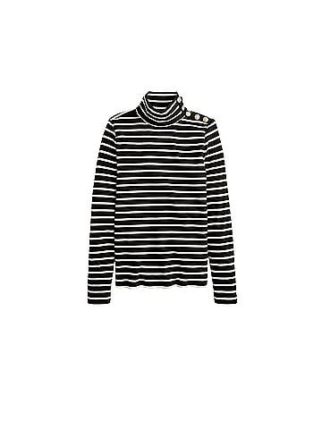 J.Crew Roll Neck Vinatge Rib Striped Long Sleeve T-Shirt (view 1)
