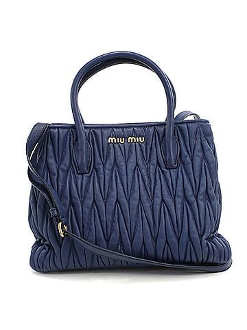Miu Miu Miu Miu MIU Outlet Tote Bag, 2-Way Matelasse, Women's, Blue (view 1)