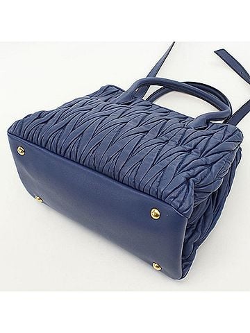 Miu Miu Miu Miu MIU Outlet Tote Bag, 2-Way Matelasse, Women's, Blue (view 2)