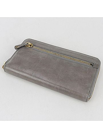 Miu Miu Miu Miu MIU Outlet Long Wallet with Zip-Around Closure, 5M0506, Women's, Gray (view 2)