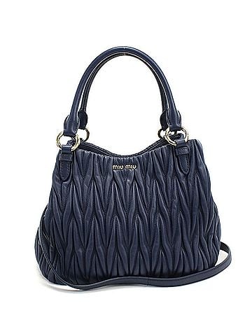 Miu Miu Miu Miu MIU Outlet Tote Bag 5BE886 N88 F0016 2-Way Matelasse Women's Navy (view 1)