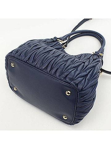 Miu Miu Miu Miu MIU Outlet Tote Bag 5BE886 N88 F0016 2-Way Matelasse Women's Navy (view 2)