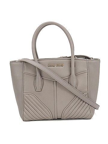 Miu Miu Miu Miu MIU Outlet Tote Bag 5BA145 2E5W F0D32 2WAY Women's Gray (view 1)