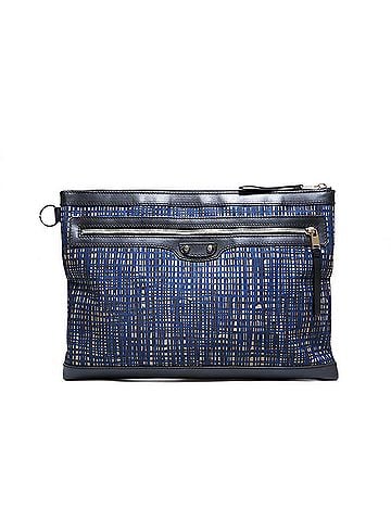 Balenciaga Balenciaga Clip Nylon Check Clutch Bag, Navy, WS22723 (view 1)