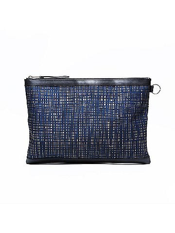 Balenciaga Balenciaga Clip Nylon Check Clutch Bag, Navy, WS22723 (view 2)