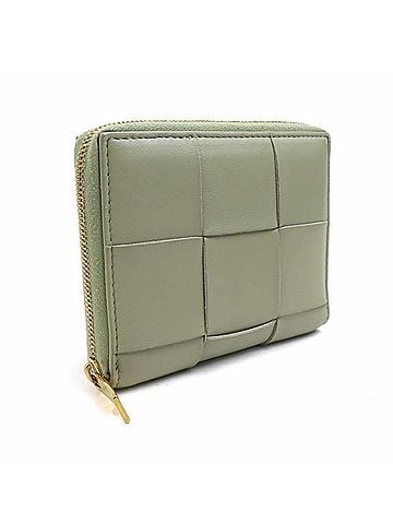Bottega Veneta Bottega Veneta Leather Wallet in Green for Men and Women, Free Shipping, r11058a (view 2)
