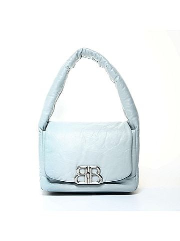 Balenciaga Balenciaga Monaco Leather One-Shoulder Bag, Light Blue, 787896, WS25975 (view 1)