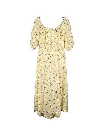 H&M Off Shoulder 100% Cotton Floral Purple Wildflower Collection Dress Casual Dress (view 2)