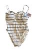 Shade & Shore Stripes White Black One Piece Swimsuit Size L - photo 1