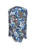Chico's 100% Polyester Floral Blue Gray Blouse Size L - photo 2
