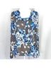 Chico's 100% Polyester Floral Blue Gray Blouse Size L - photo 6