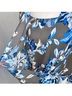 Chico's 100% Polyester Floral Blue Gray Blouse Size L - photo 10