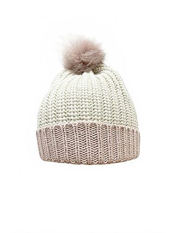 Kensie Women's Beanie With Faux Fur Pom (view 1)