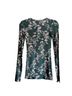 BCBGMAXAZRIA Floral Green Long Sleeve Blouse Size XXS - photo 2