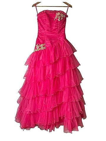 Flirt by Maggie Sottero Hot Pink Corset Tulle Prom Gown Cocktail Dress (view 1)
