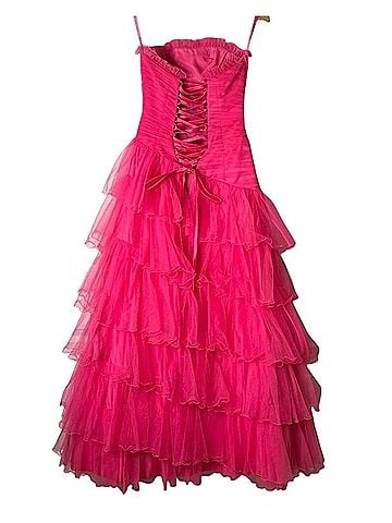 Flirt by Maggie Sottero Hot Pink Corset Tulle Prom Gown Cocktail Dress (view 2)