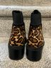 Crown Vintage Animal Print Brown Black Ankle Boots Size 6 - photo 5