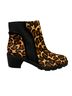 Crown Vintage Animal Print Brown Black Ankle Boots Size 6 - photo 2