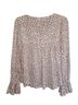 Kivari Animal Print Multi Color Pink White Long Sleeve Blouse Size S - photo 2