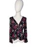 A.L.C. 100% Polyester Floral Black Pink Green Long Sleeve Blouse Size 2 - photo 1